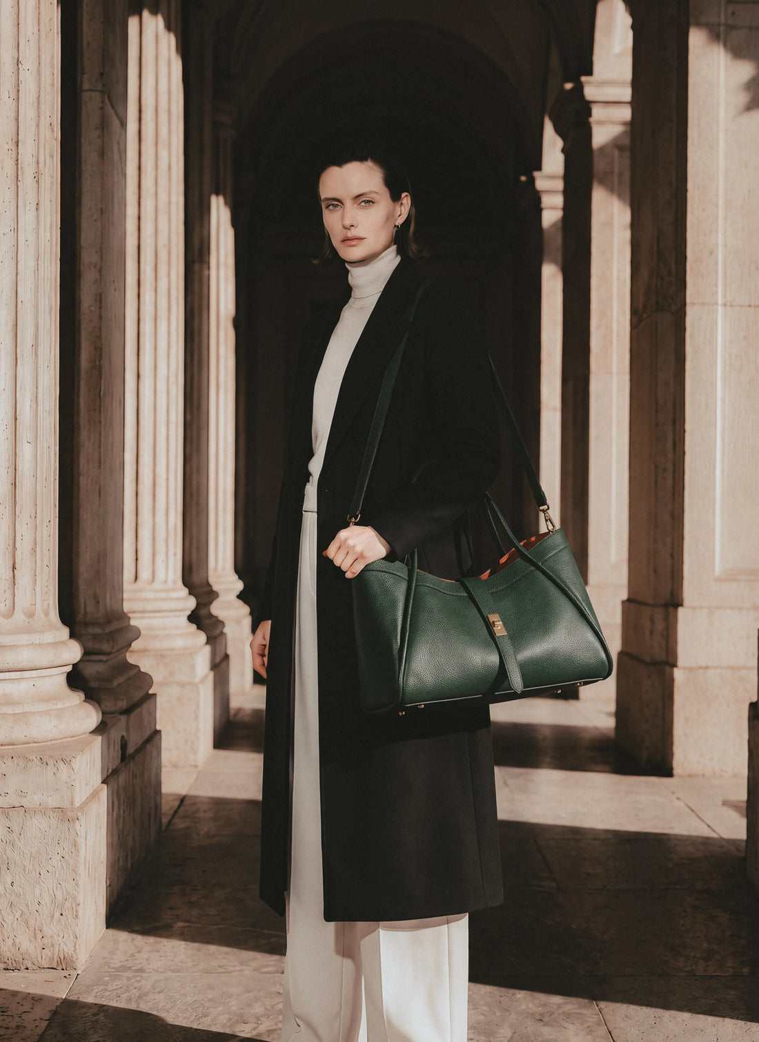 Borsa Mayfair in Pelle Togo Verde Bosco