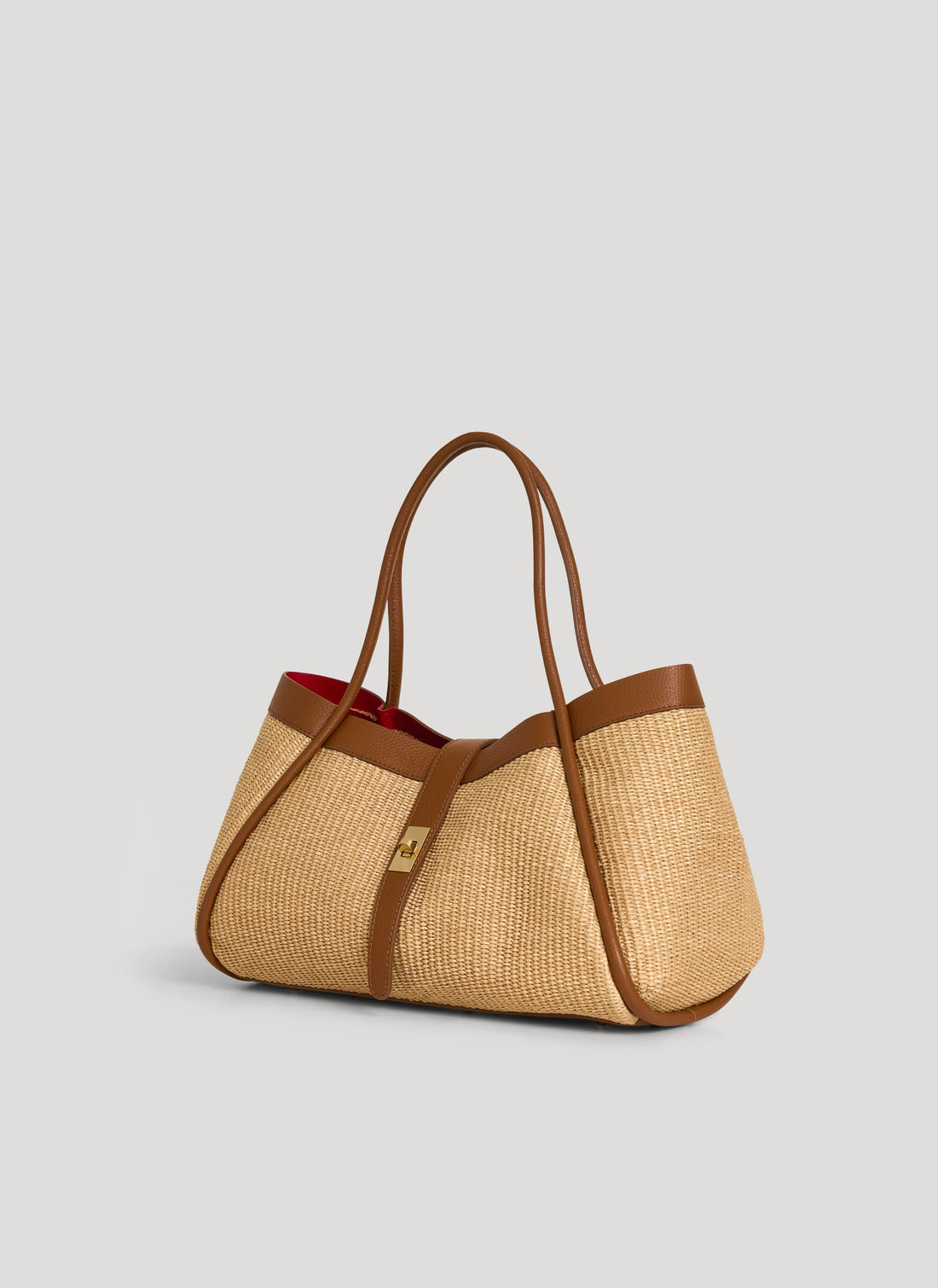 Borsa Mayfair in pelle e Rafia Cuoio - Voemièn