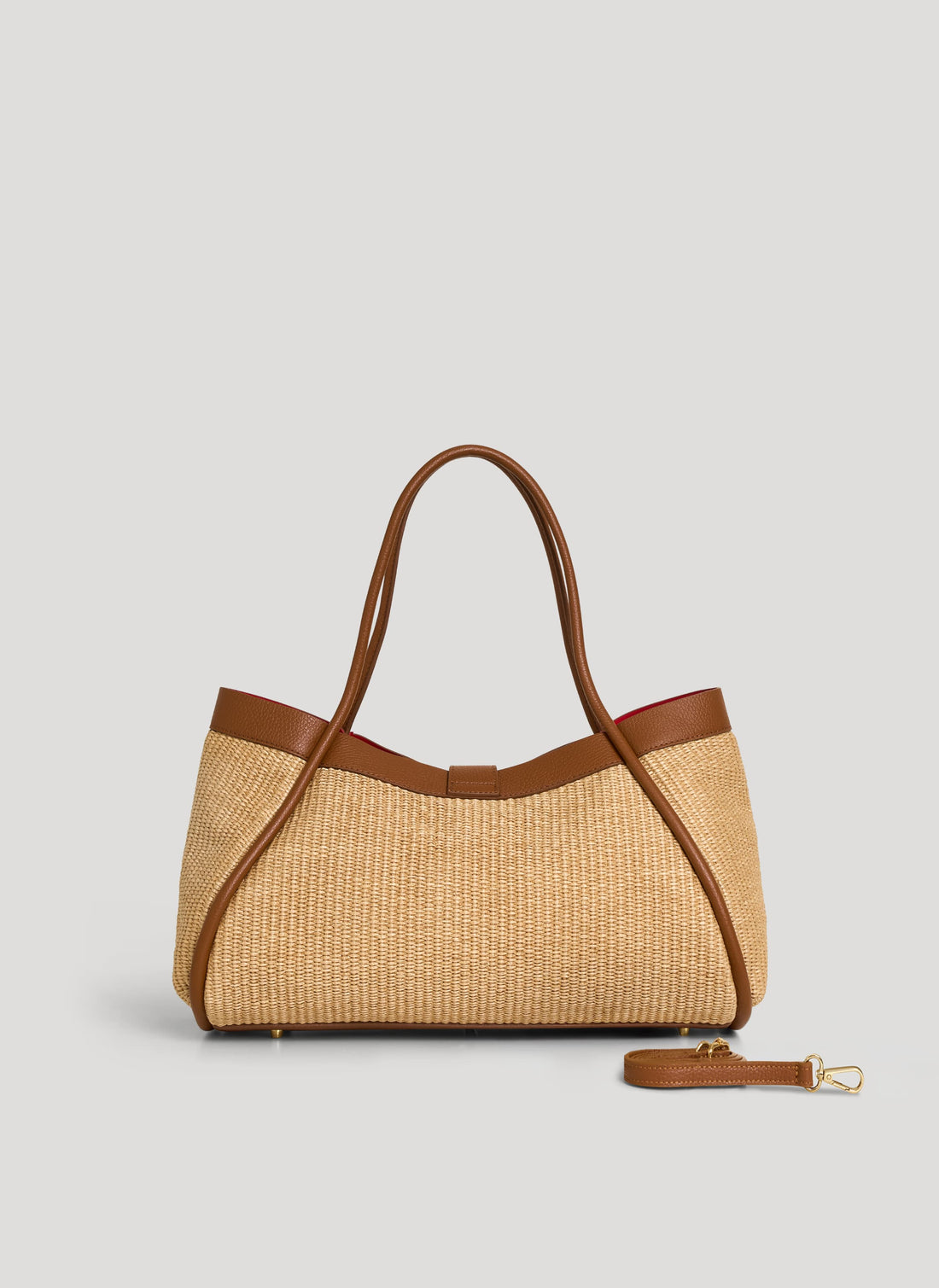 Borsa Mayfair in pelle e Rafia Cuoio - Voemièn