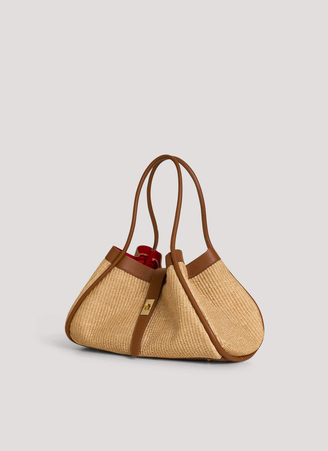 Borsa Mayfair in pelle e Rafia Cuoio - Voemièn