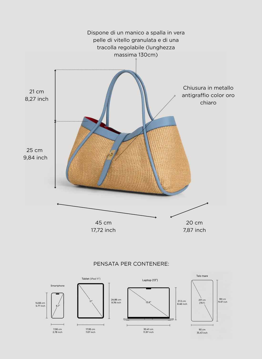 Borsa Mayfair in pelle e Rafia Denim - Voemièn