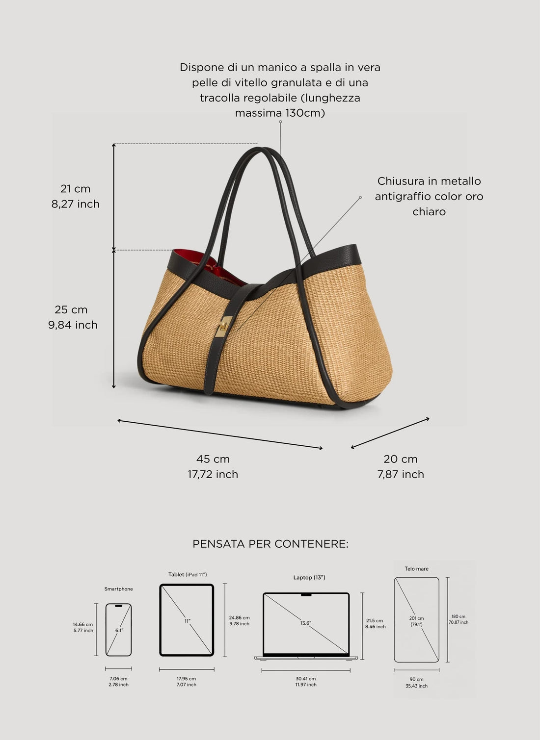 Borsa Mayfair in pelle e Rafia Nera - Voemièn