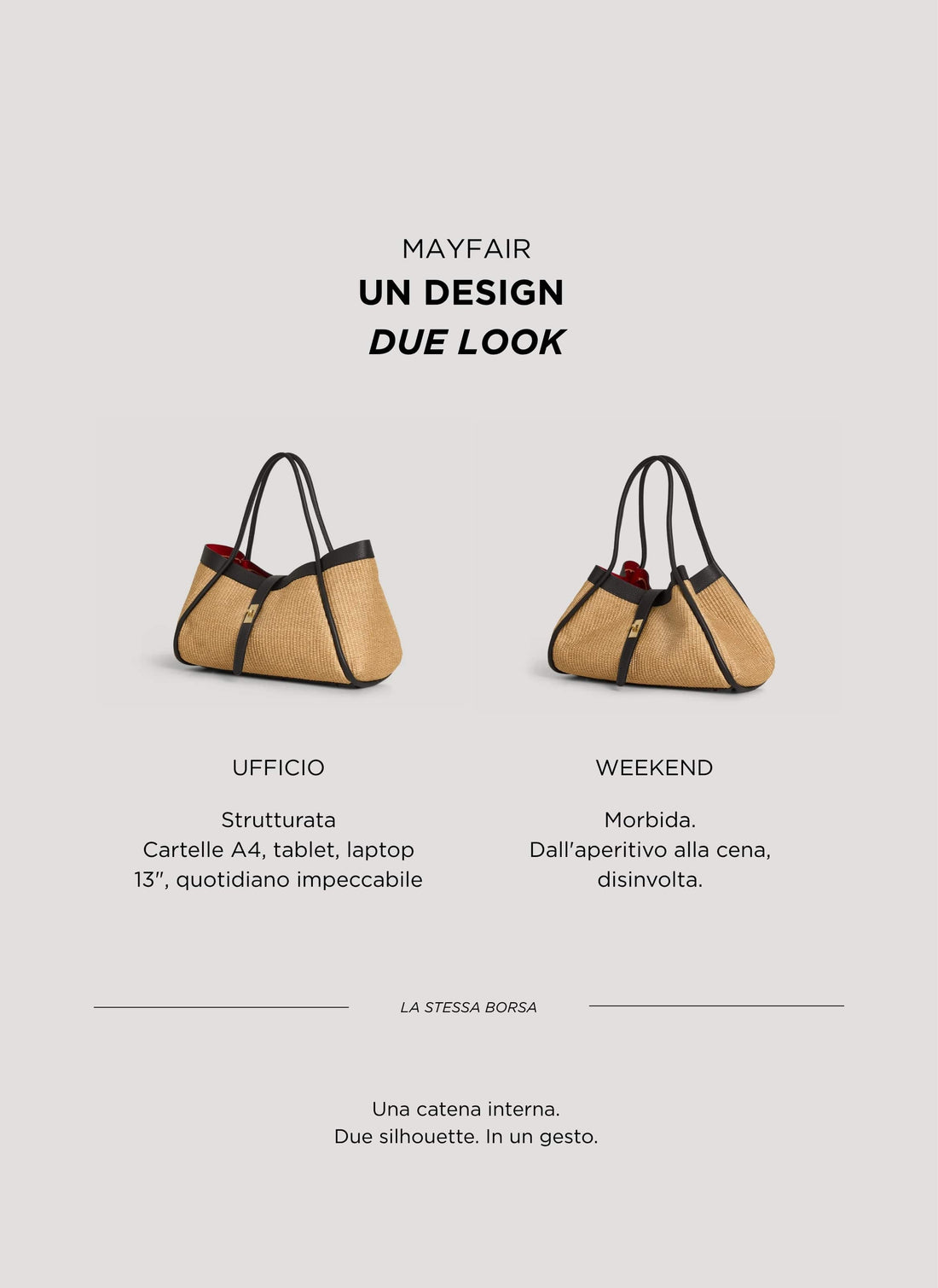 Borsa Mayfair in pelle e Rafia Nera - Voemièn