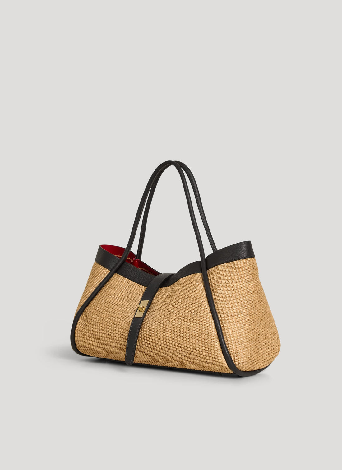Borsa Mayfair in pelle e Rafia Nera - Voemièn