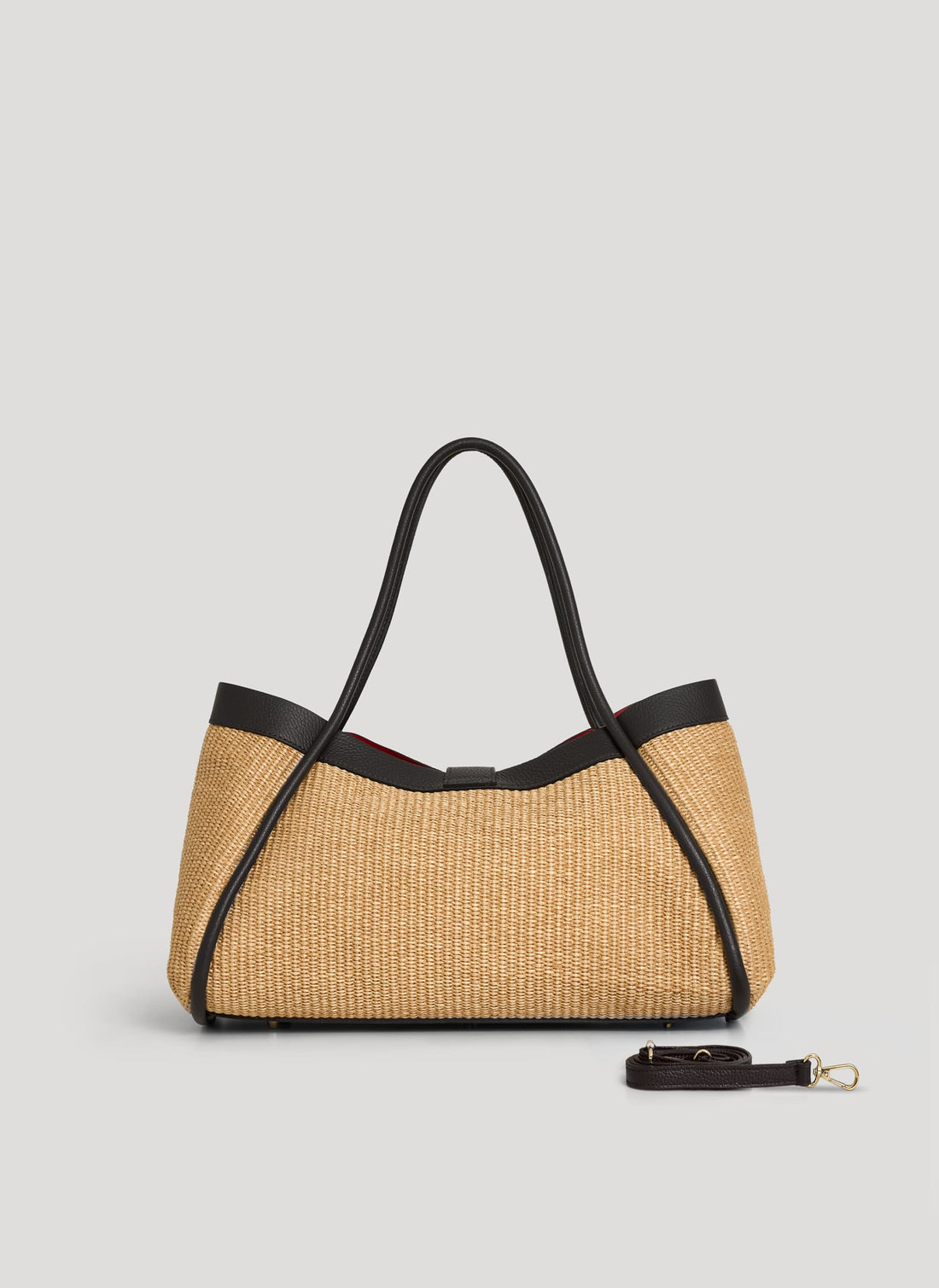 Borsa Mayfair in pelle e Rafia Nera - Voemièn