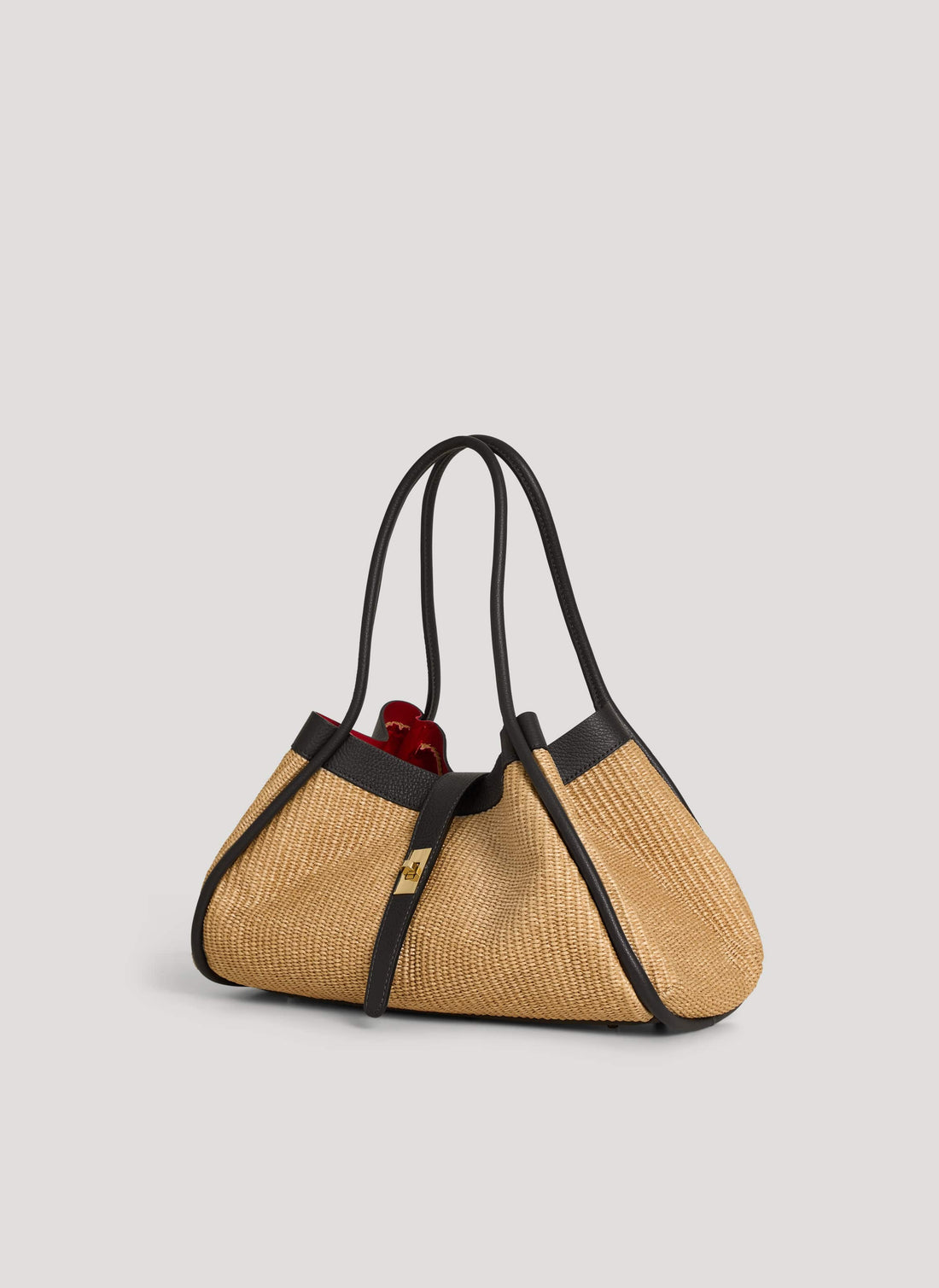 Borsa Mayfair in pelle e Rafia Nera - Voemièn