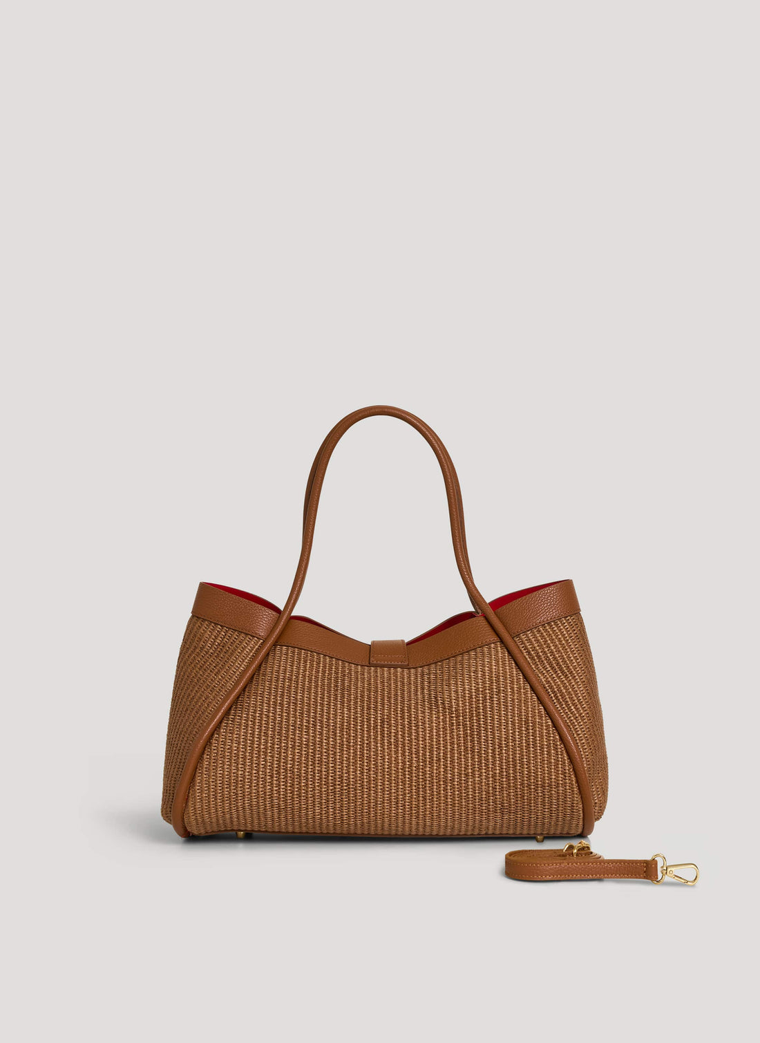 Borsa Mayfair in Pelle e Rafia Limited Edition Cuoio - Voemièn