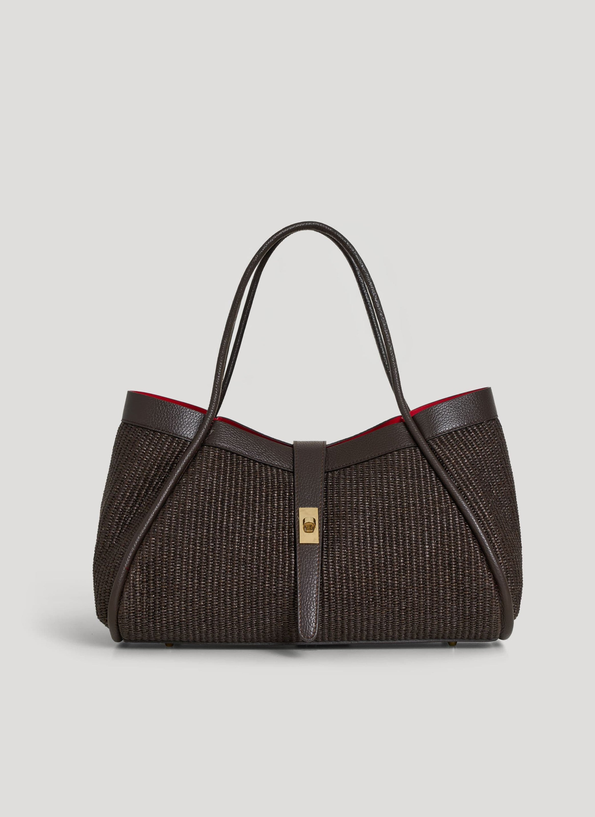 Borsa Mayfair in Pelle e Rafia Limited Edition Testa di Moro