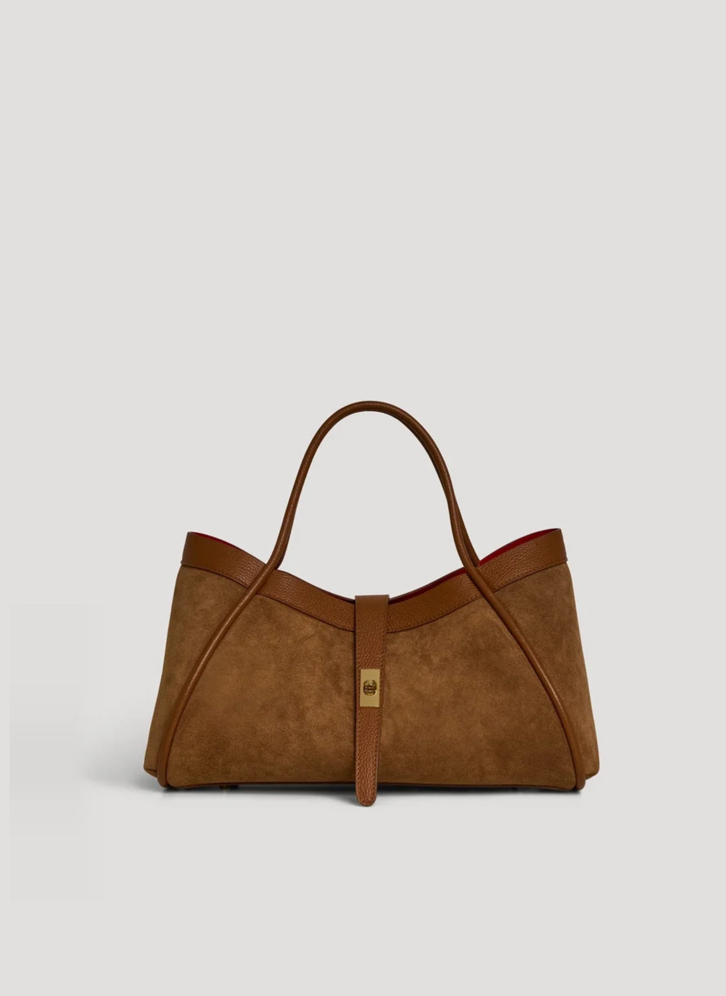 Borsa Mayfair Media in Camoscio e Pelle Togo Cuoio