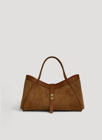 Borsa Mayfair Media in Camoscio e Pelle Togo Cuoio