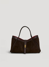Borsa Mayfair Media in Camoscio e Pelle Togo Testa di Moro