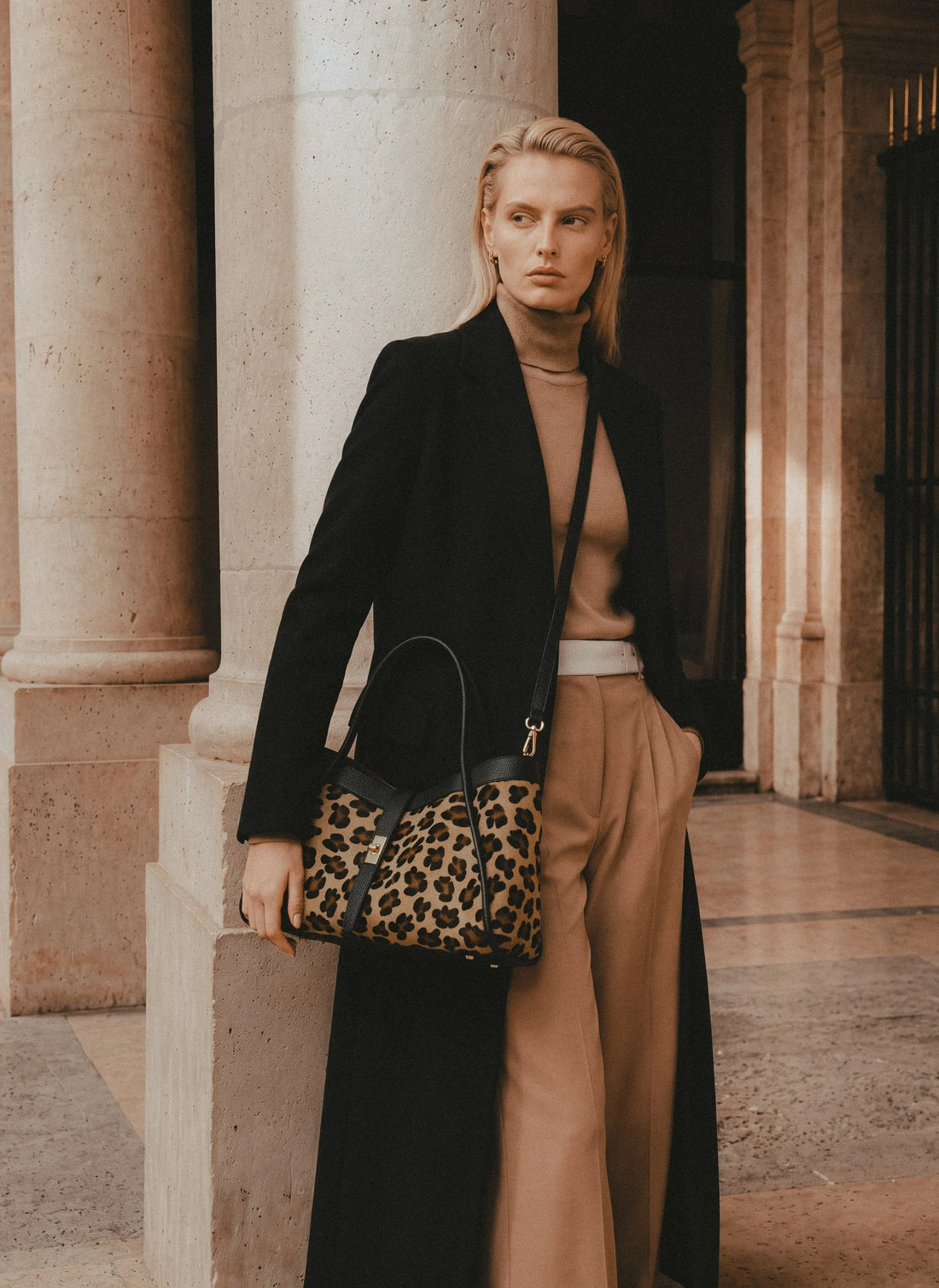 Borsa Mayfair Media Limited Edition in Pelle Calf Hair Leopardata
