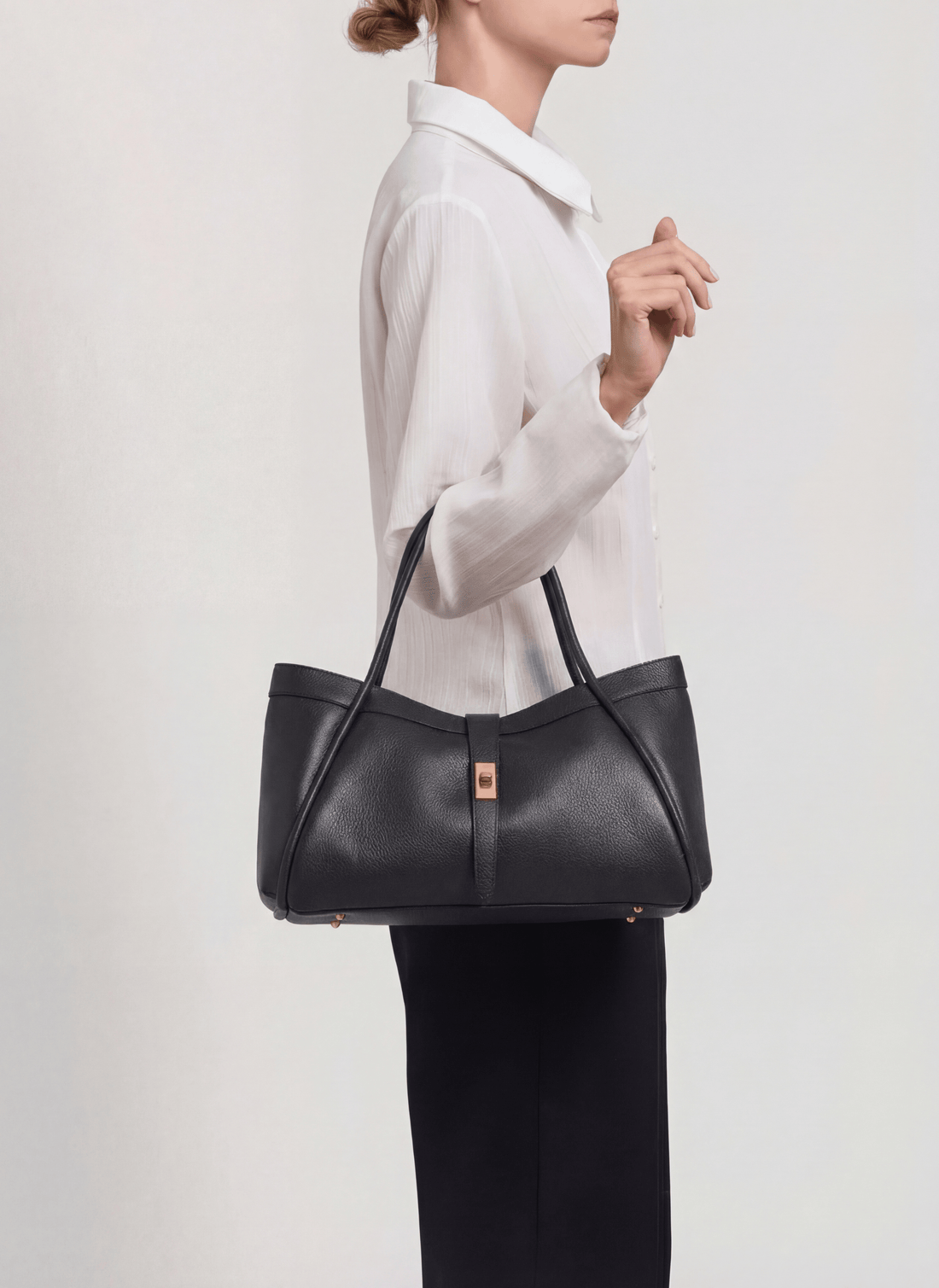 Borsa Mayfair Micro in Pelle Togo Nera - Voemièn