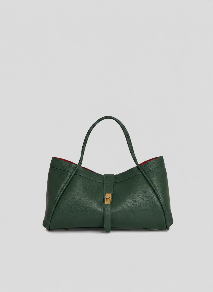 Borsa Mayfair Media in Pelle Togo Verde Bosco