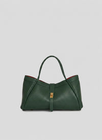 Borsa Mayfair Media in Pelle Togo Verde Bosco