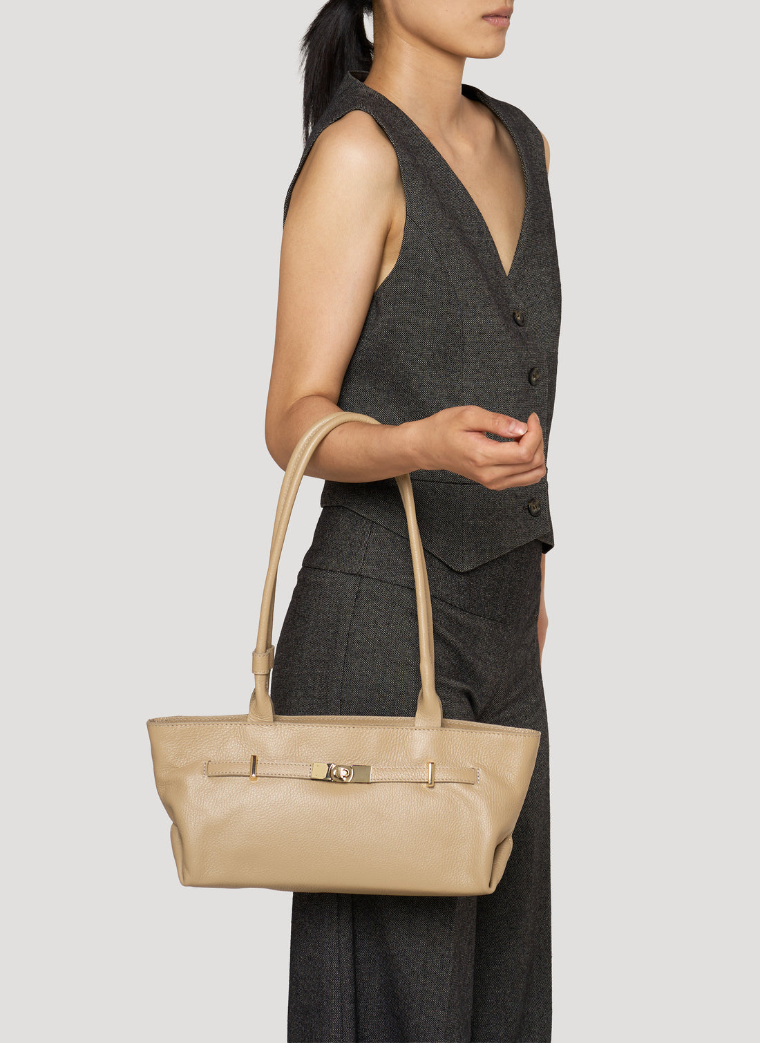 Bamboo Babe bag in Beige Dollar leather