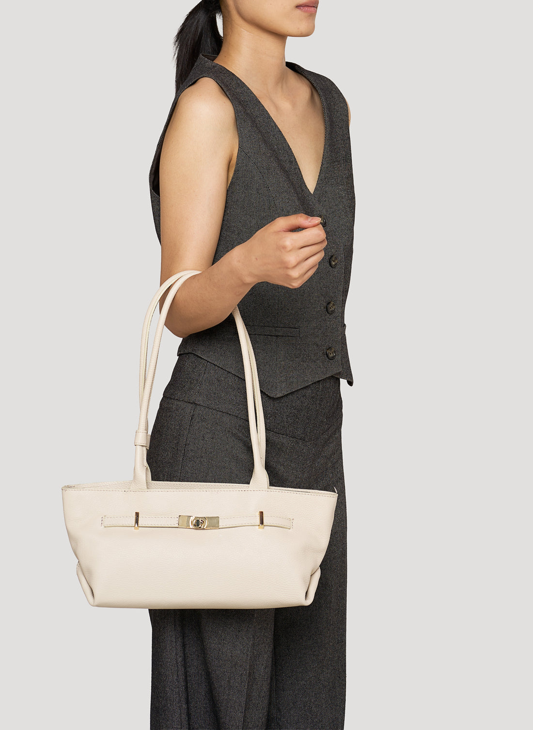 Borsa Lola in Pelle Togo Beige