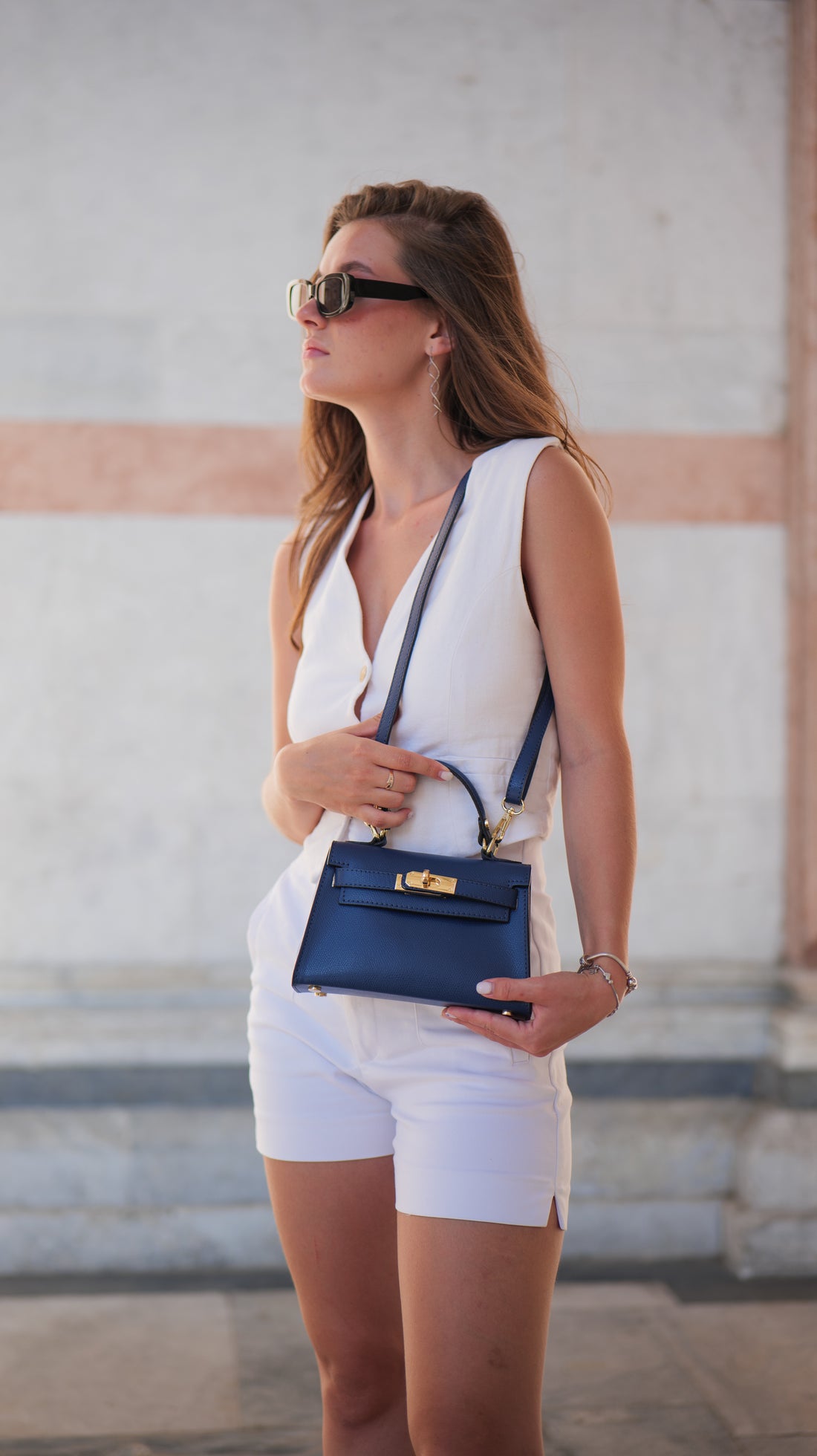 Borsa Victoria in pelle Epson Blu Navy