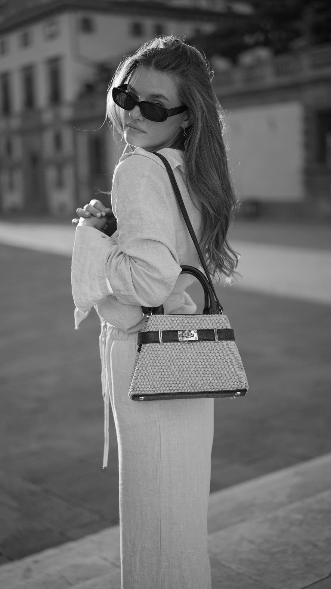 Sac Bamboo Rose en cuir de coco Beige