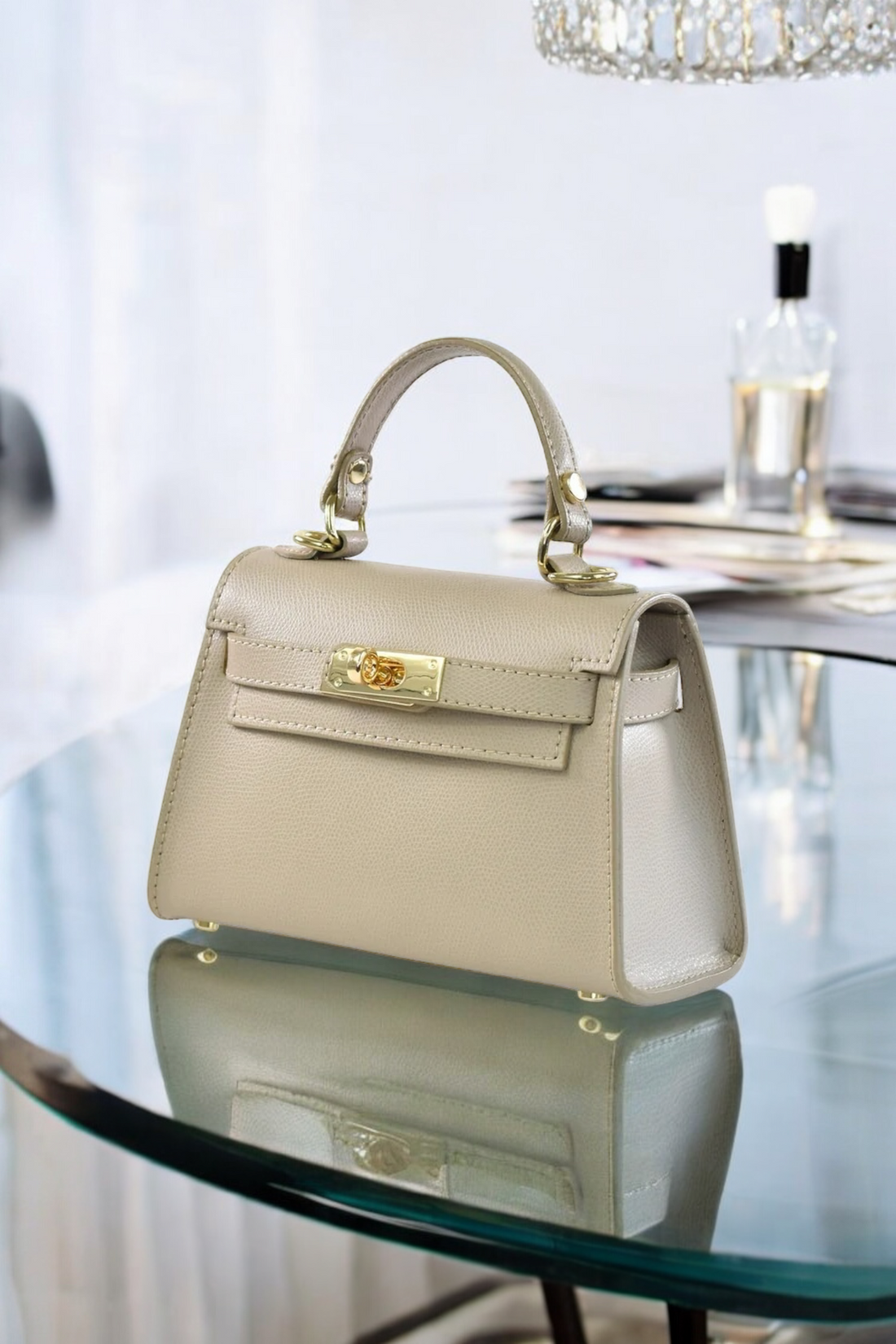 Freydis bag in Beige dollar leather