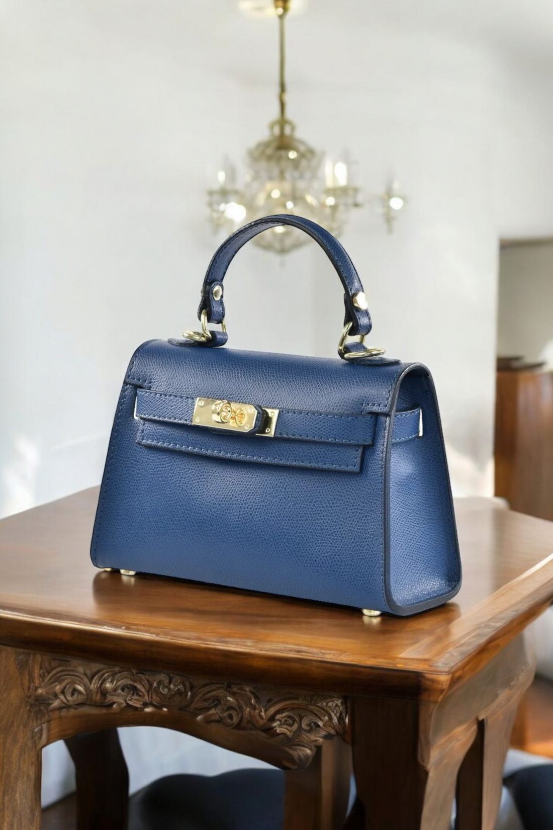 Borsa Victoria in pelle Epson Blu Navy