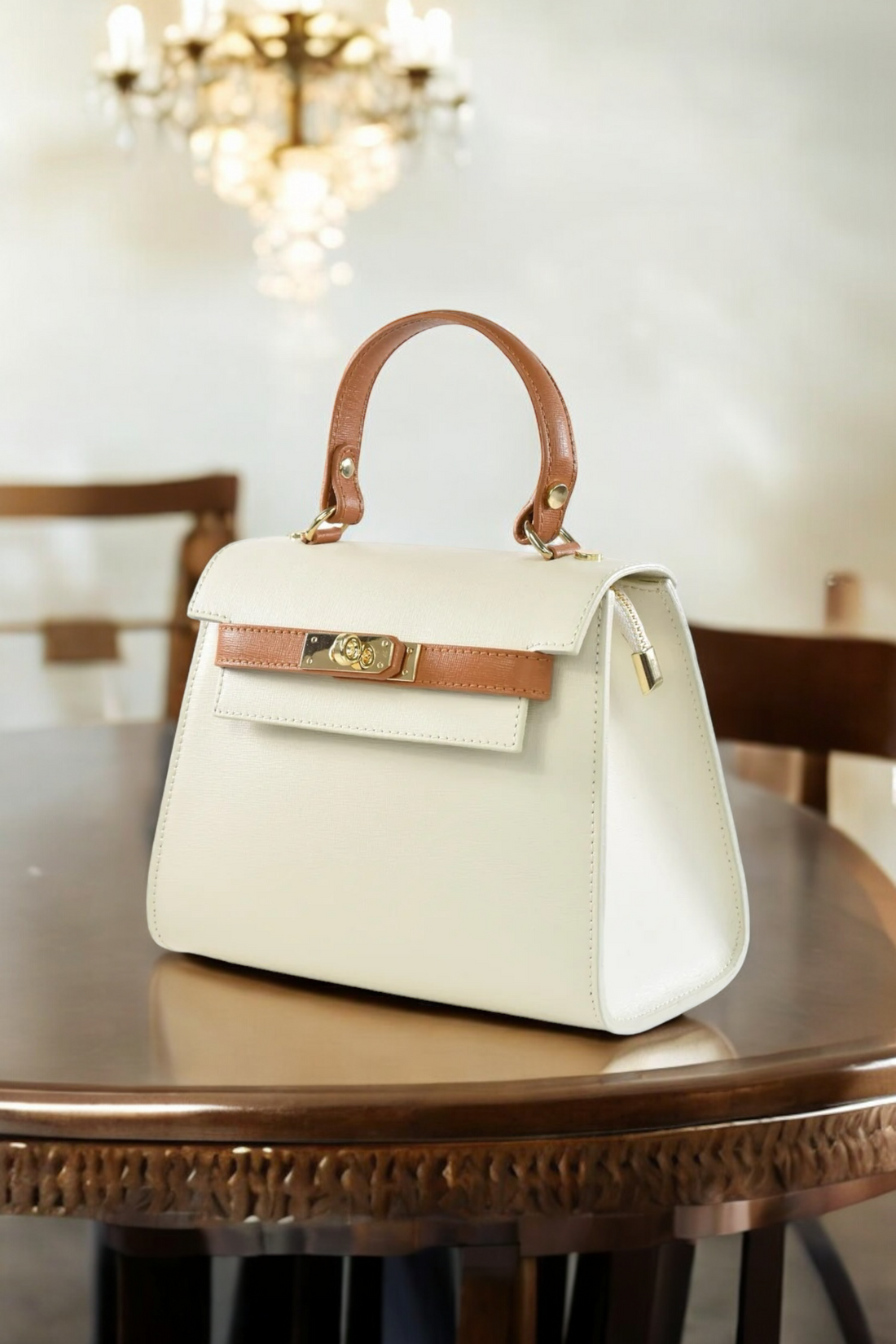 Freydis bag in Beige dollar leather