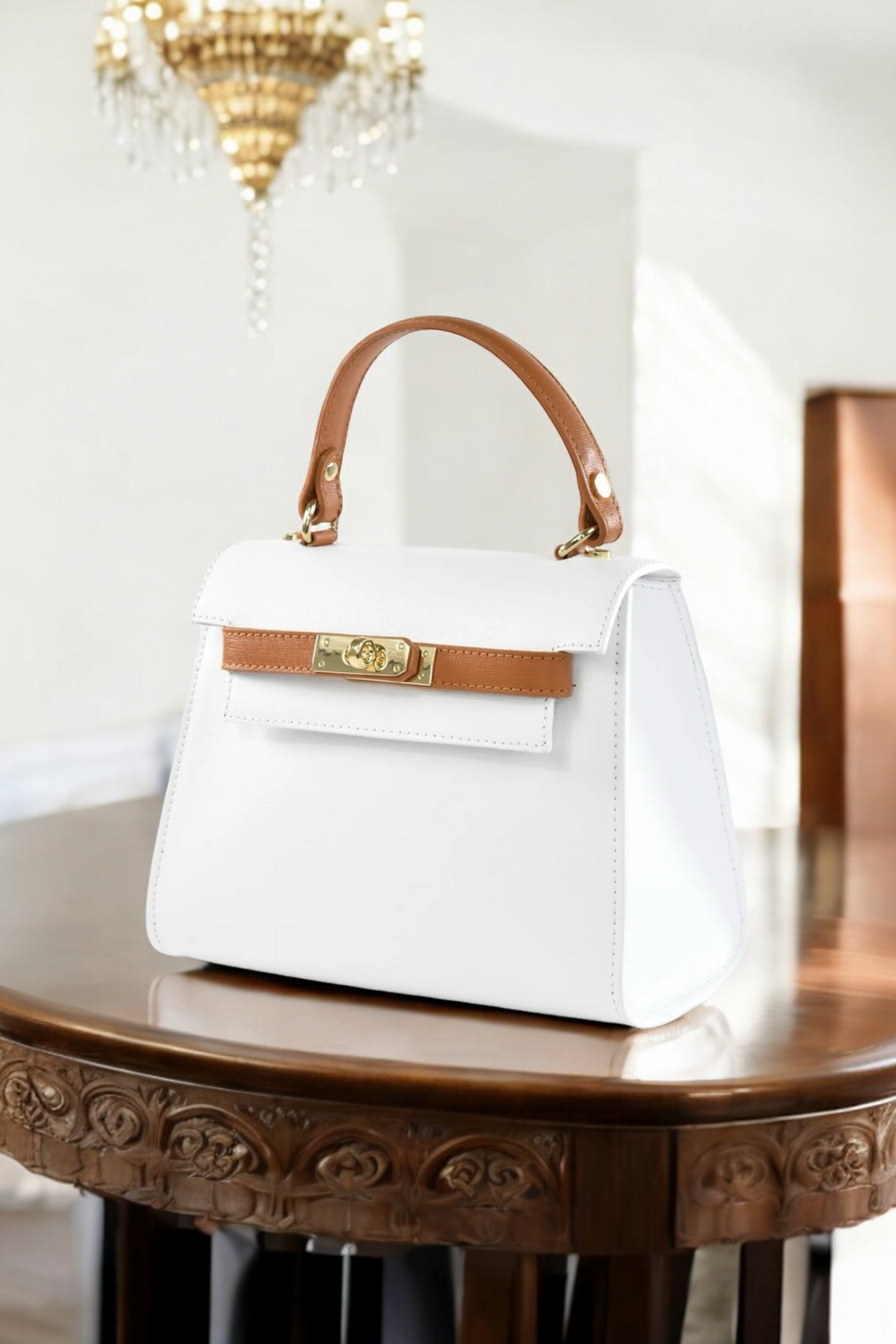 Freydis bag in Beige dollar leather