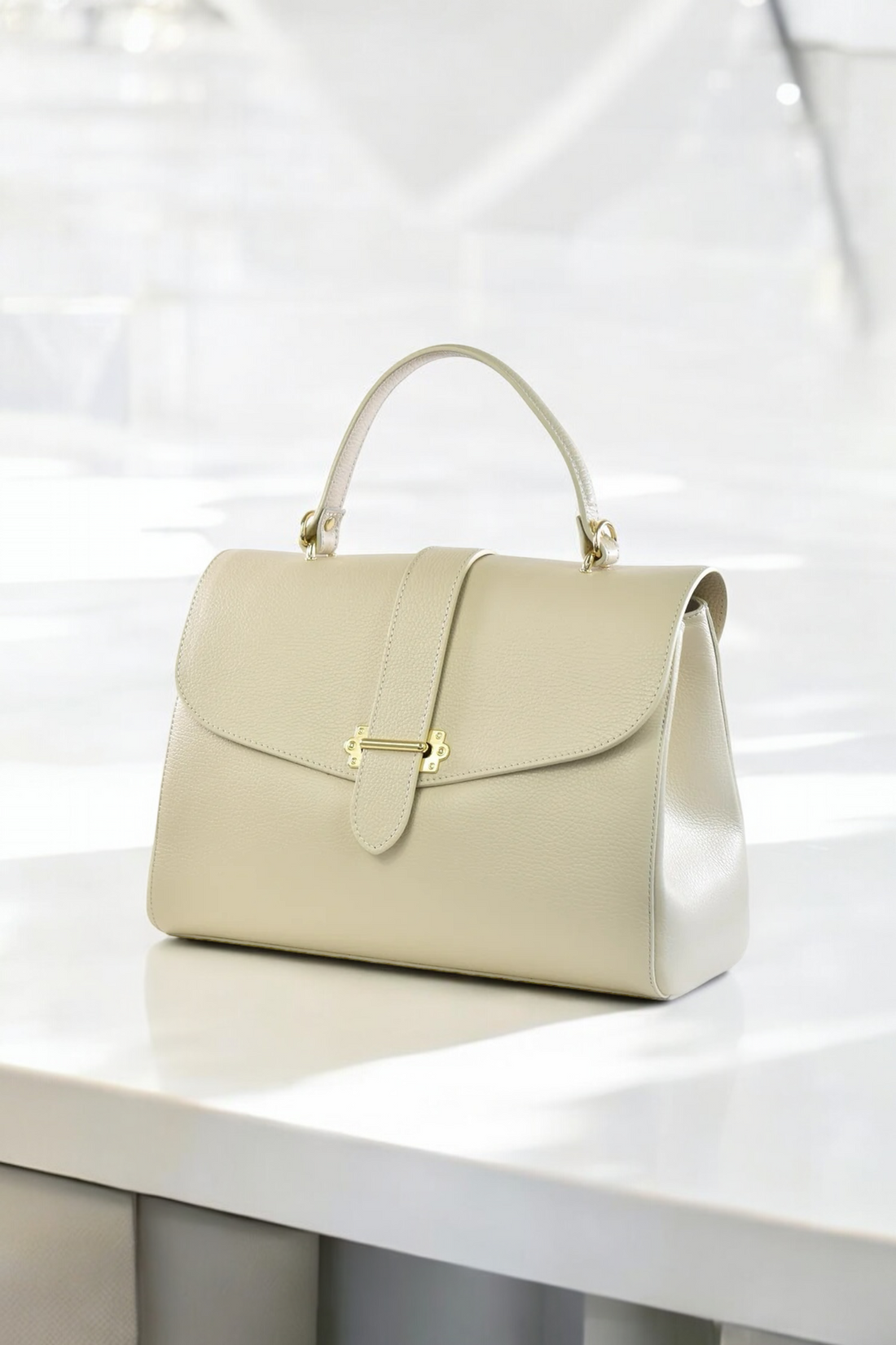 Borsa Ophelia in pelle Dollaro Beige