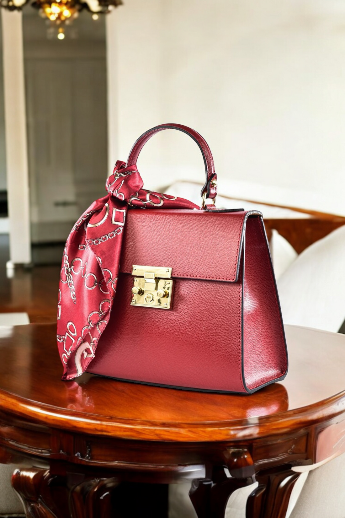 Borsa Marigold in pelle Saffiano Rossa