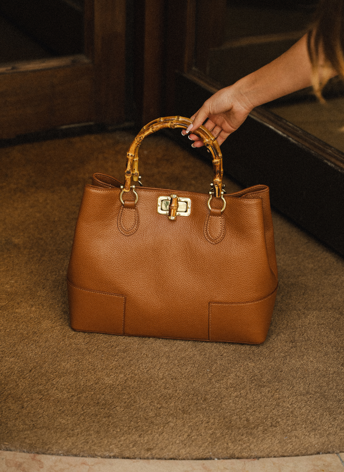 Borsa Bamboo Babe in pelle Dollaro Cuoio