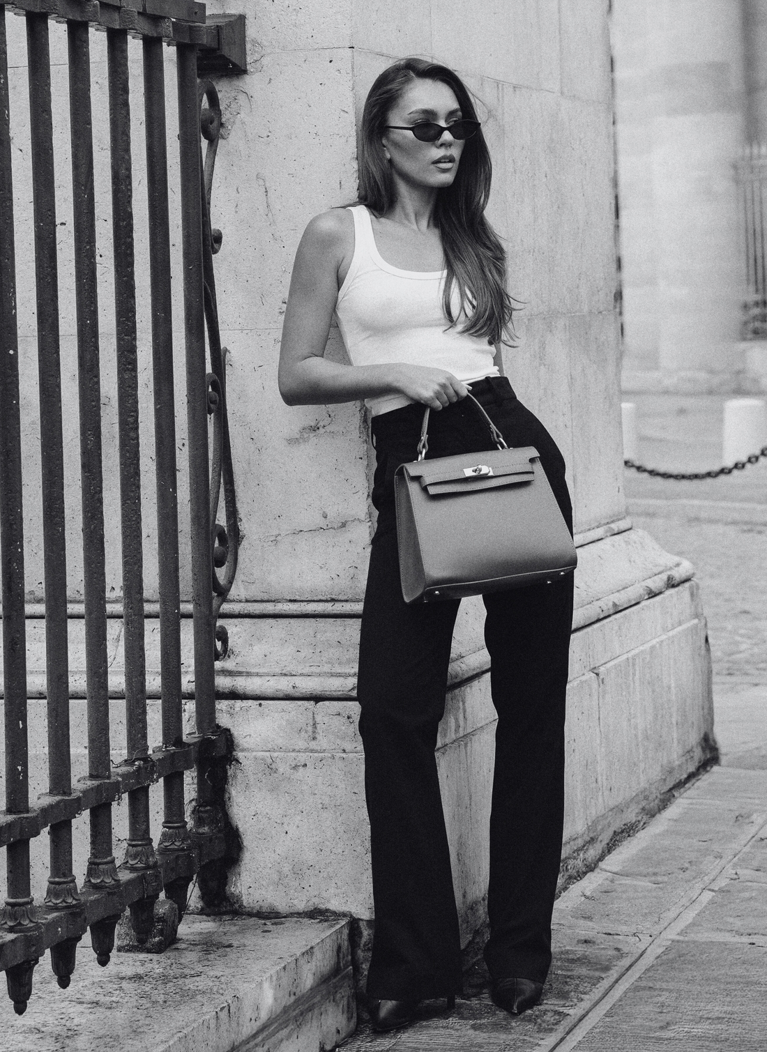 Borsa Zaira in Vera pelle Saffiano Nera - Voemièn