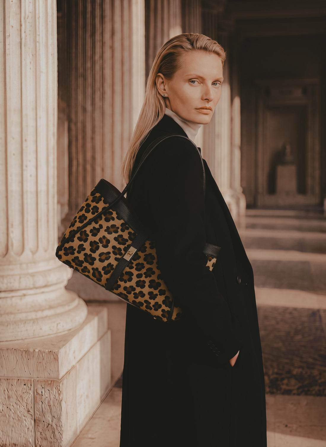 Borsa Mayfair Media Limited Edition in Pelle Calf Hair Leopardata