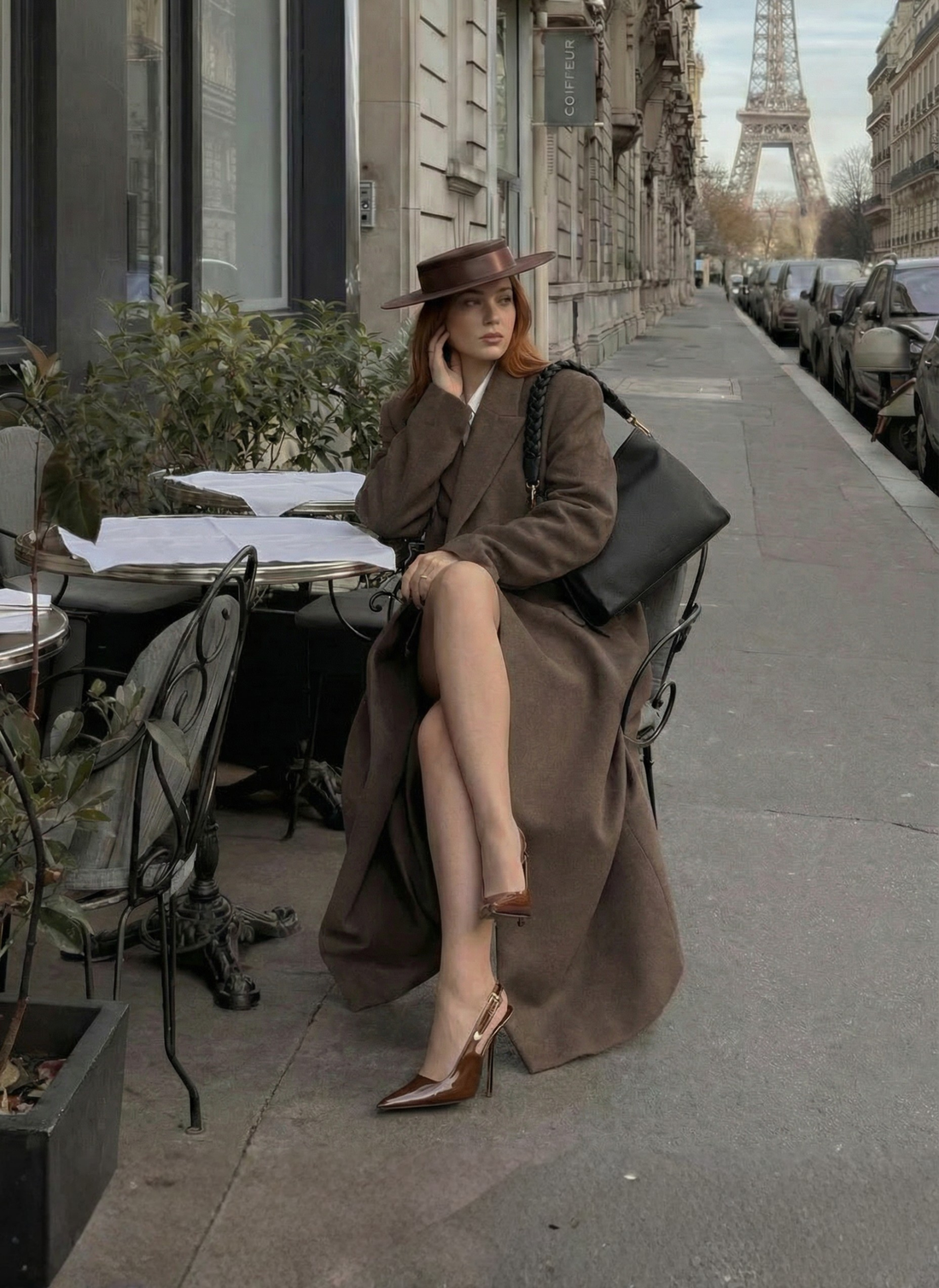 Borsa Braid in pelle Dollaro Nera - Voemièn