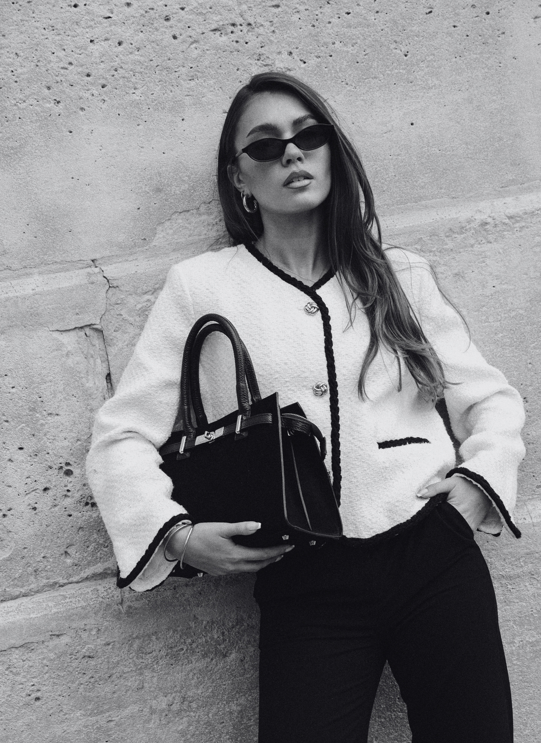 Grace bag in black dollar leather