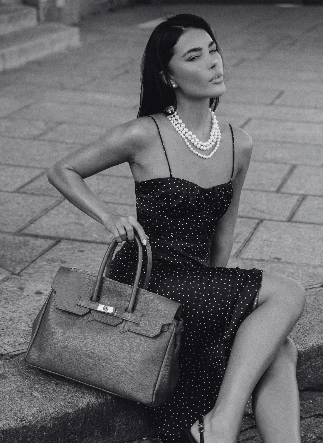Borsa Elizabeth in Pelle Togo Blu Navy