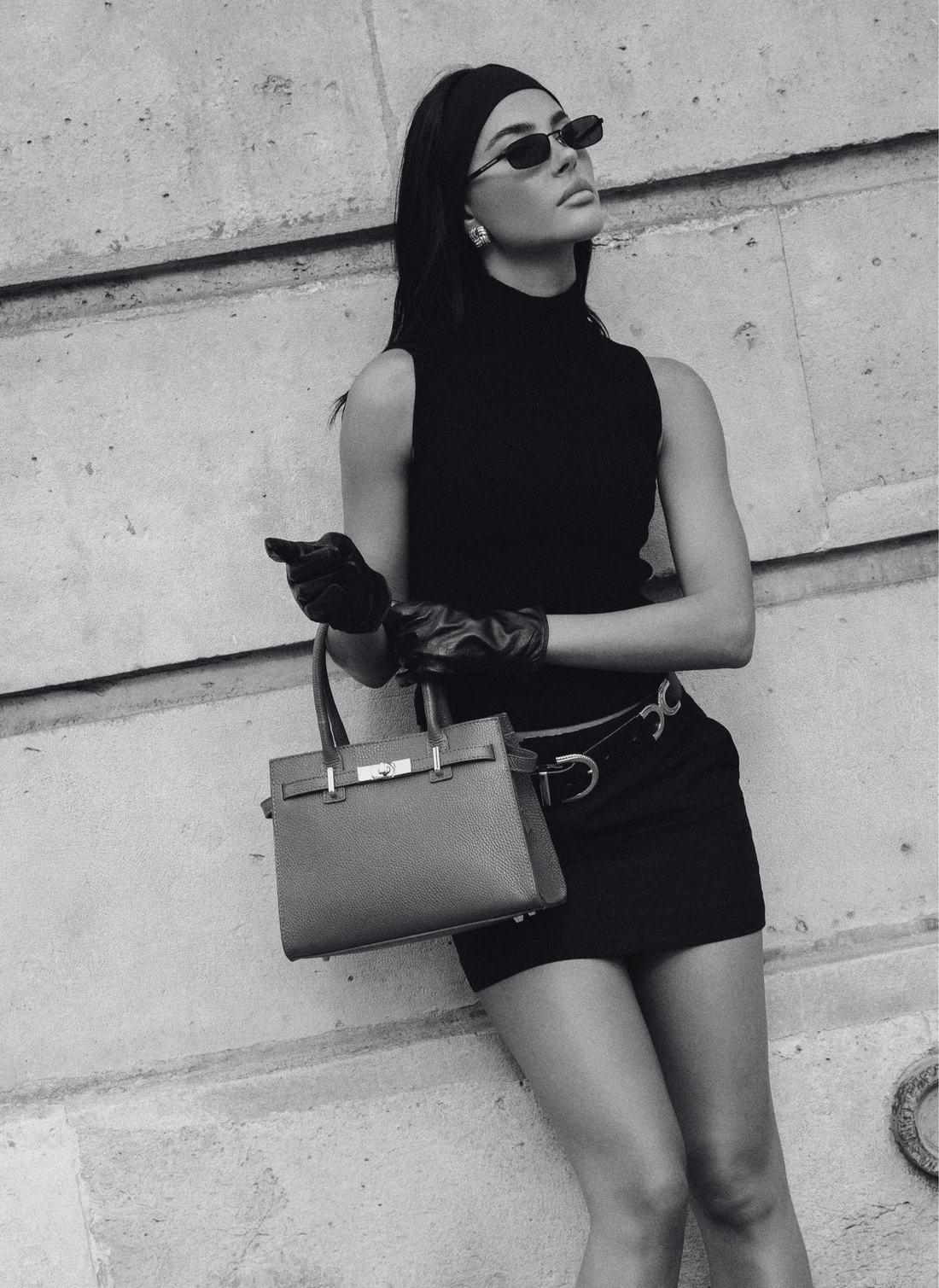 Grace bag in black dollar leather