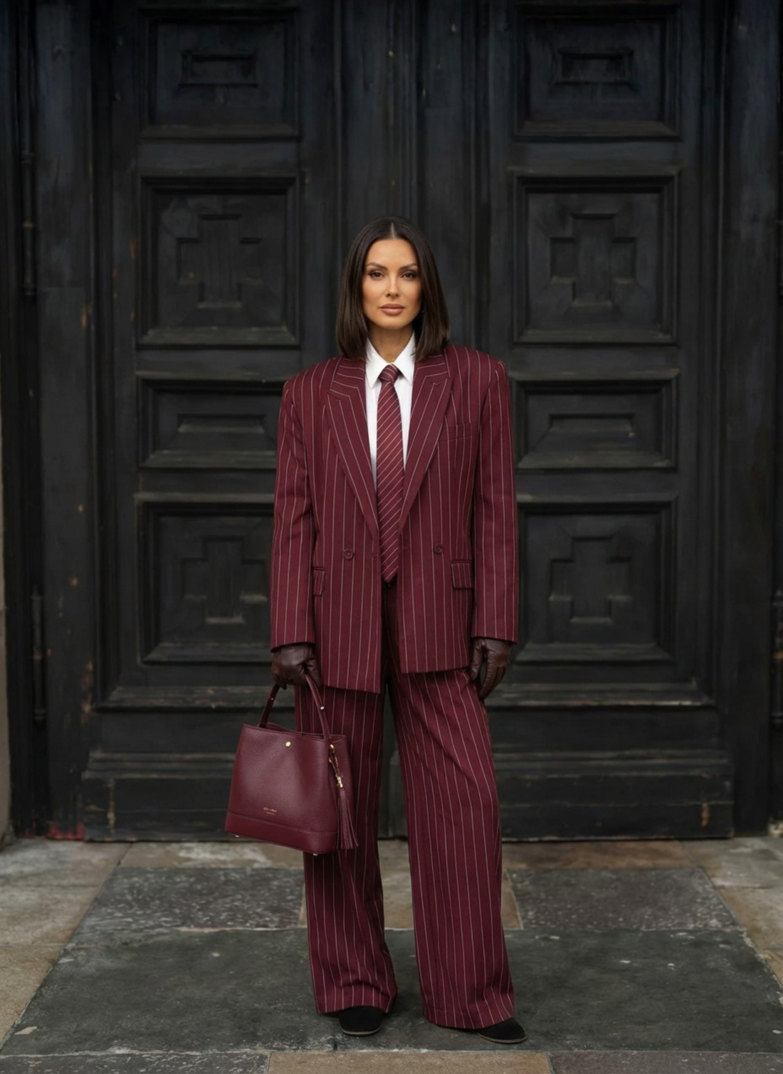 Borsa Kendy in pelle Dollaro Borgogna - Voemièn