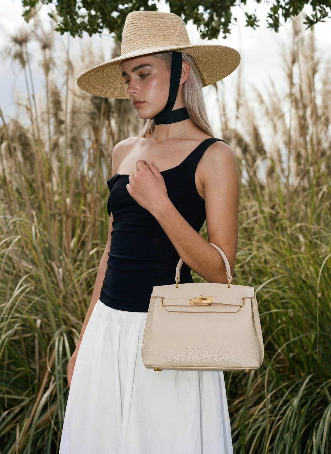 Borsa Giselle in Pelle Dollaro Beige - Voemièn