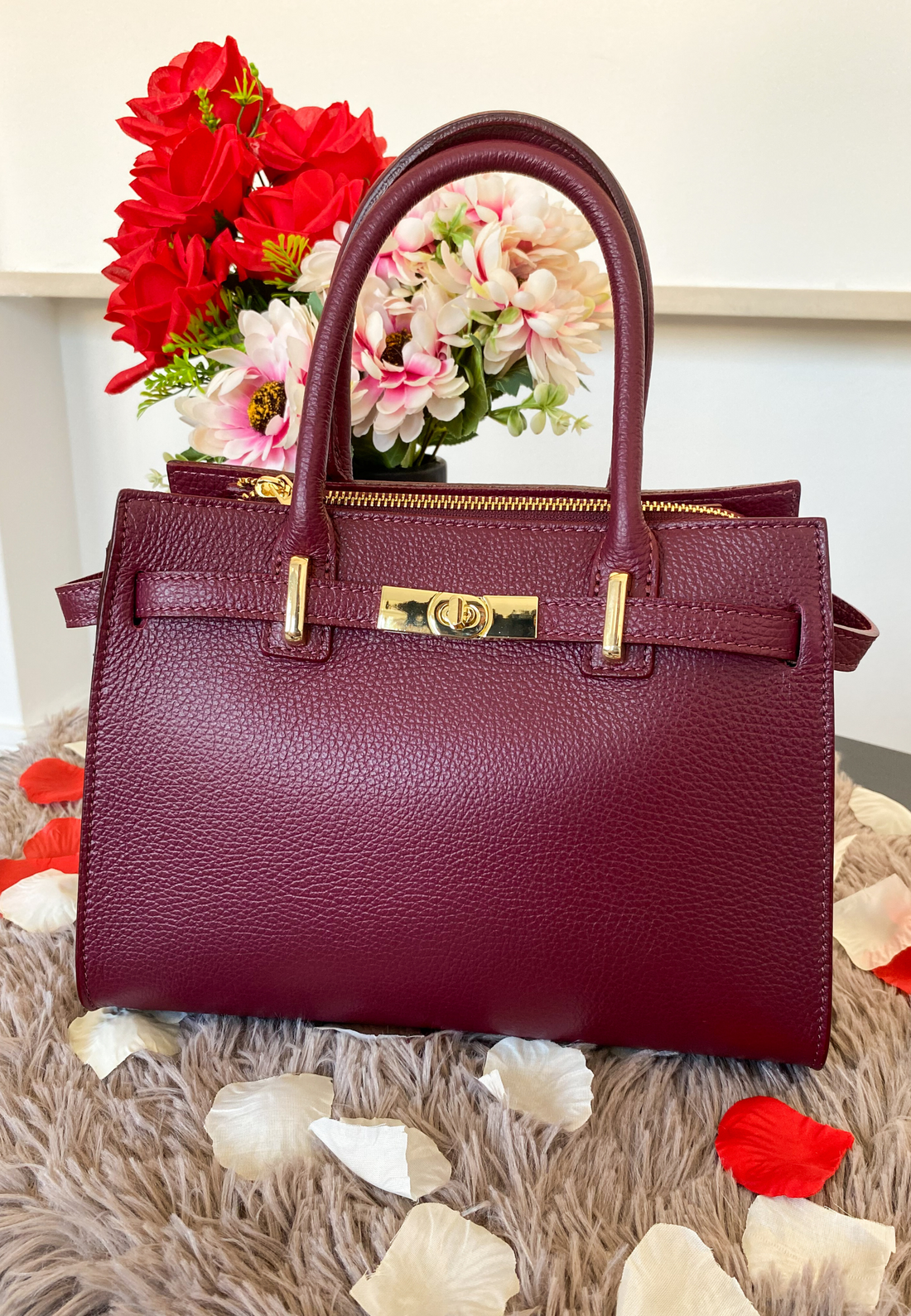 Grace bag in Plum Dollar leather