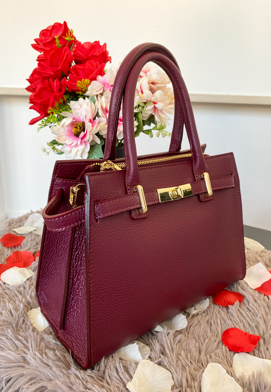 Grace bag in Plum Dollar leather