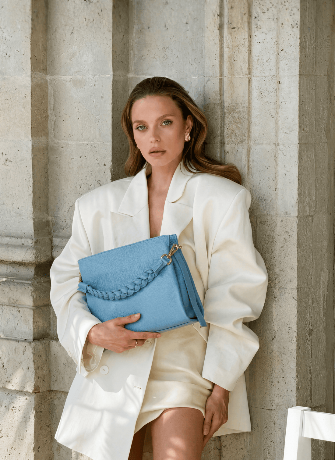 Set Braid in Pelle Dollaro Denim - Voemièn