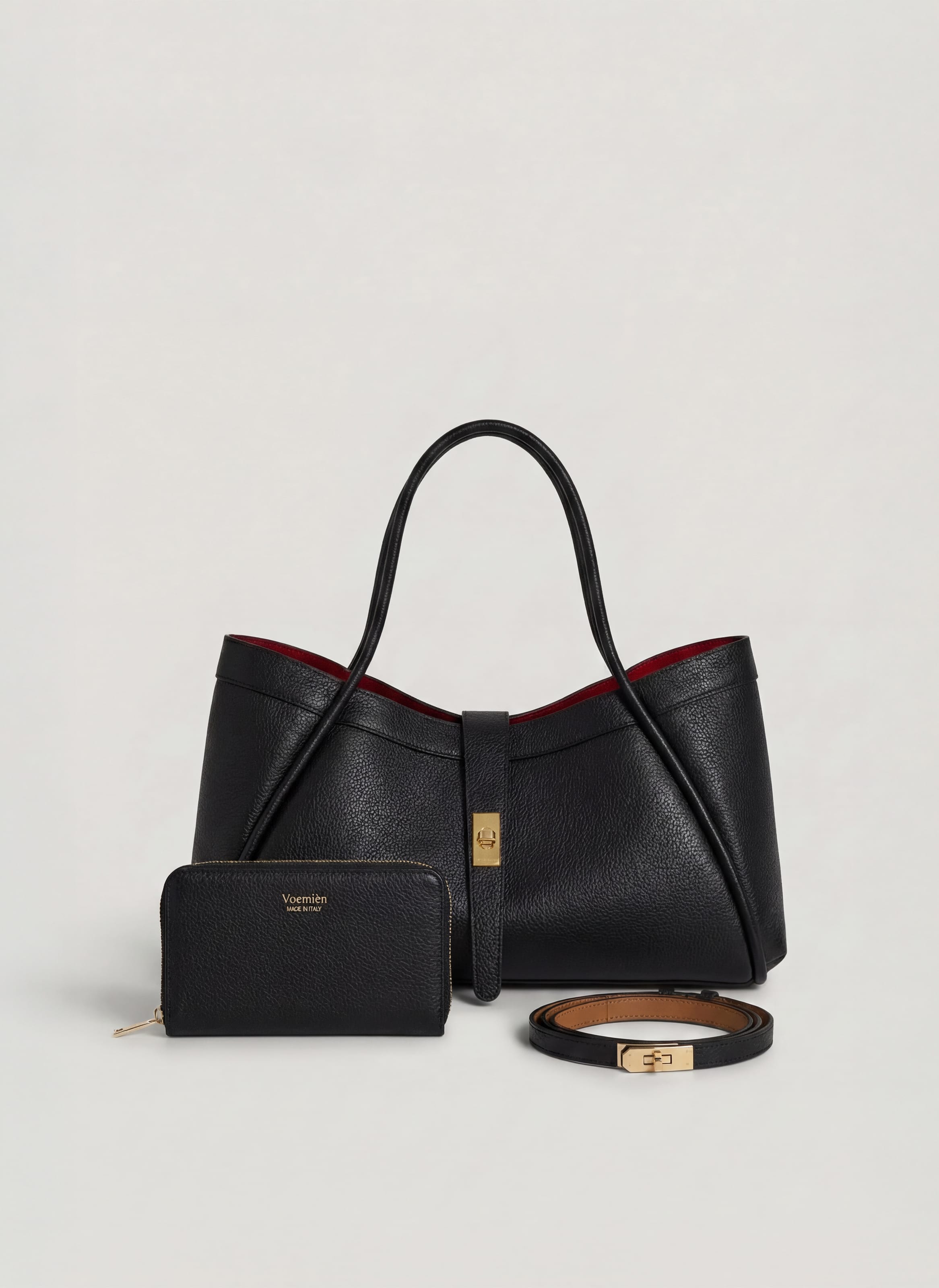 Set Lavoro quotidiano | Mayfair in pelle Nera - Voemièn