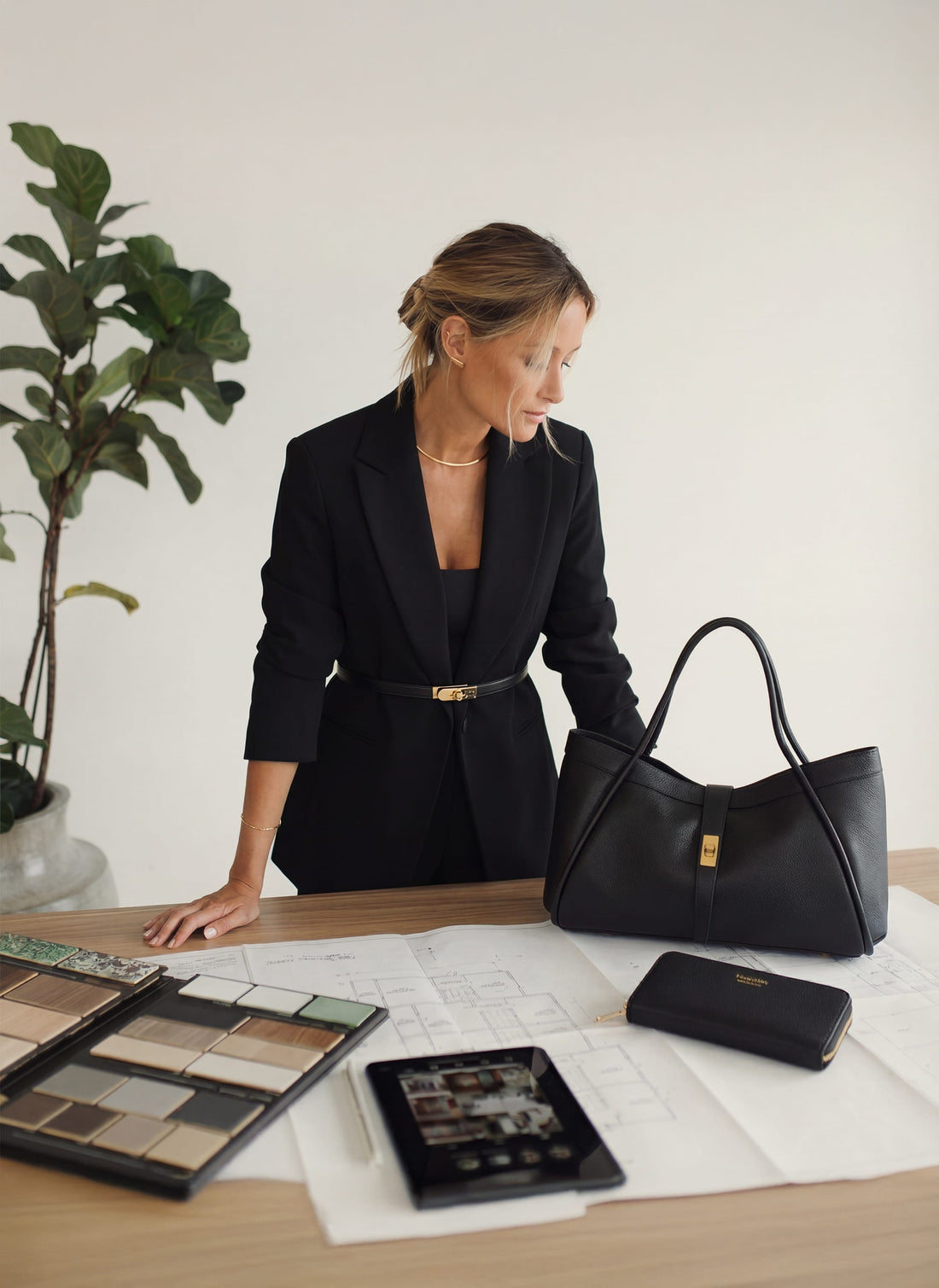 Set Lavoro quotidiano | Mayfair in pelle Nera - Voemièn