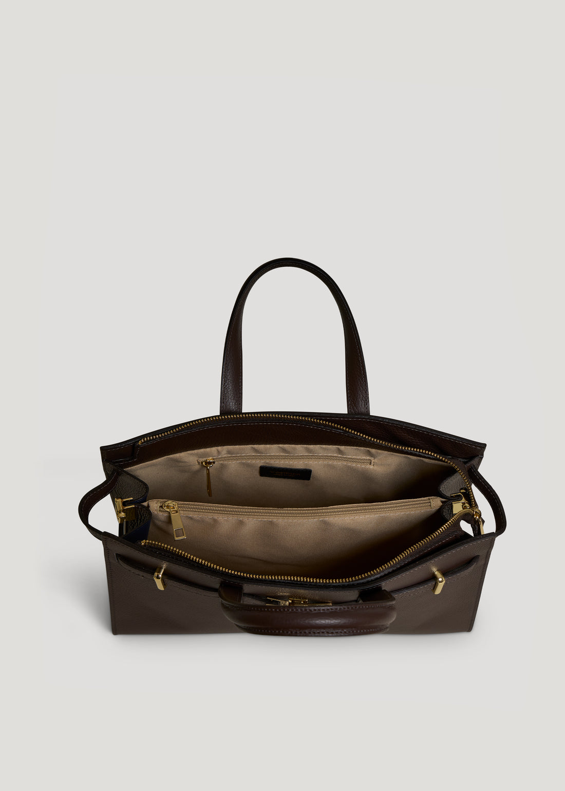 Borsa Sveva in pelle Togo Testa di moro - Voemièn