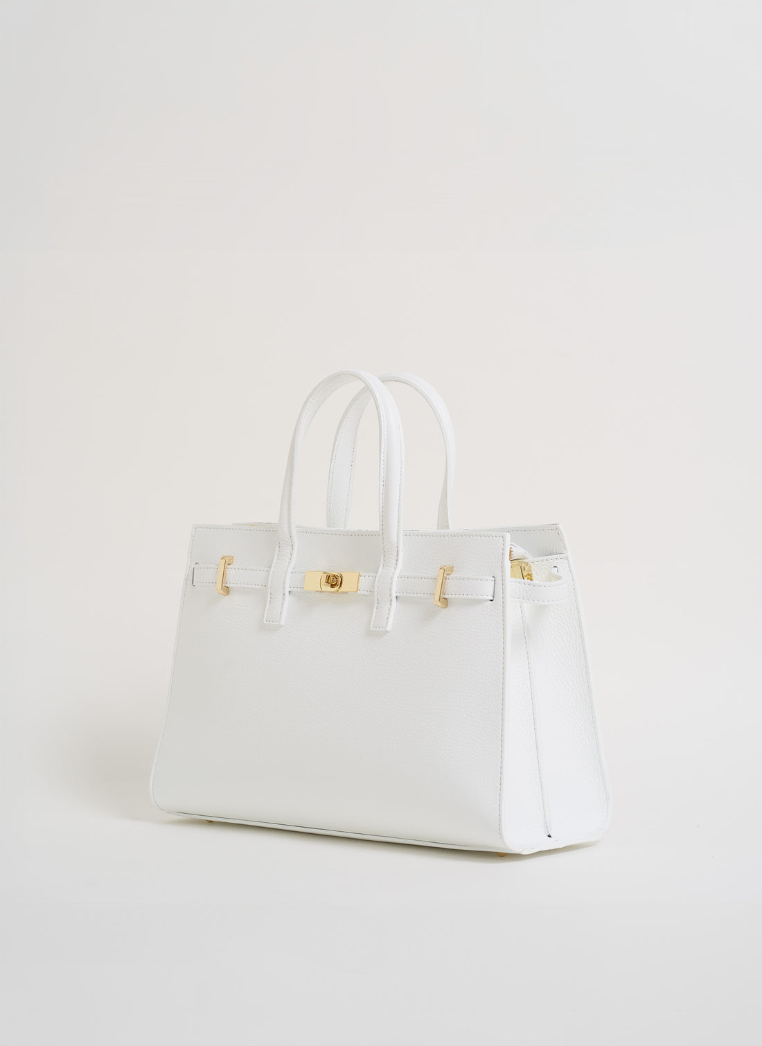 Borsa Sveva in pelle Togo Bianca - Voemièn