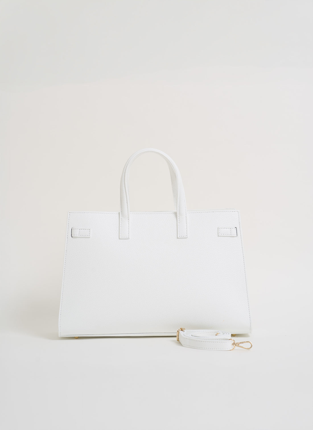 Borsa Sveva in pelle Togo Bianca - Voemièn