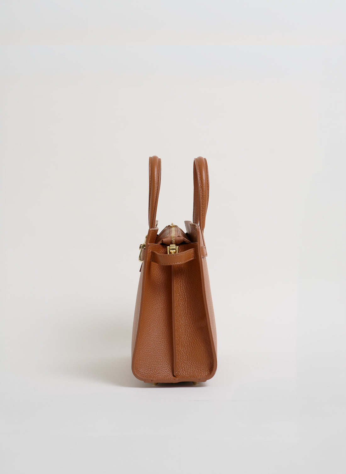 Borsa Sveva in pelle Togo Cuoio - Voemièn