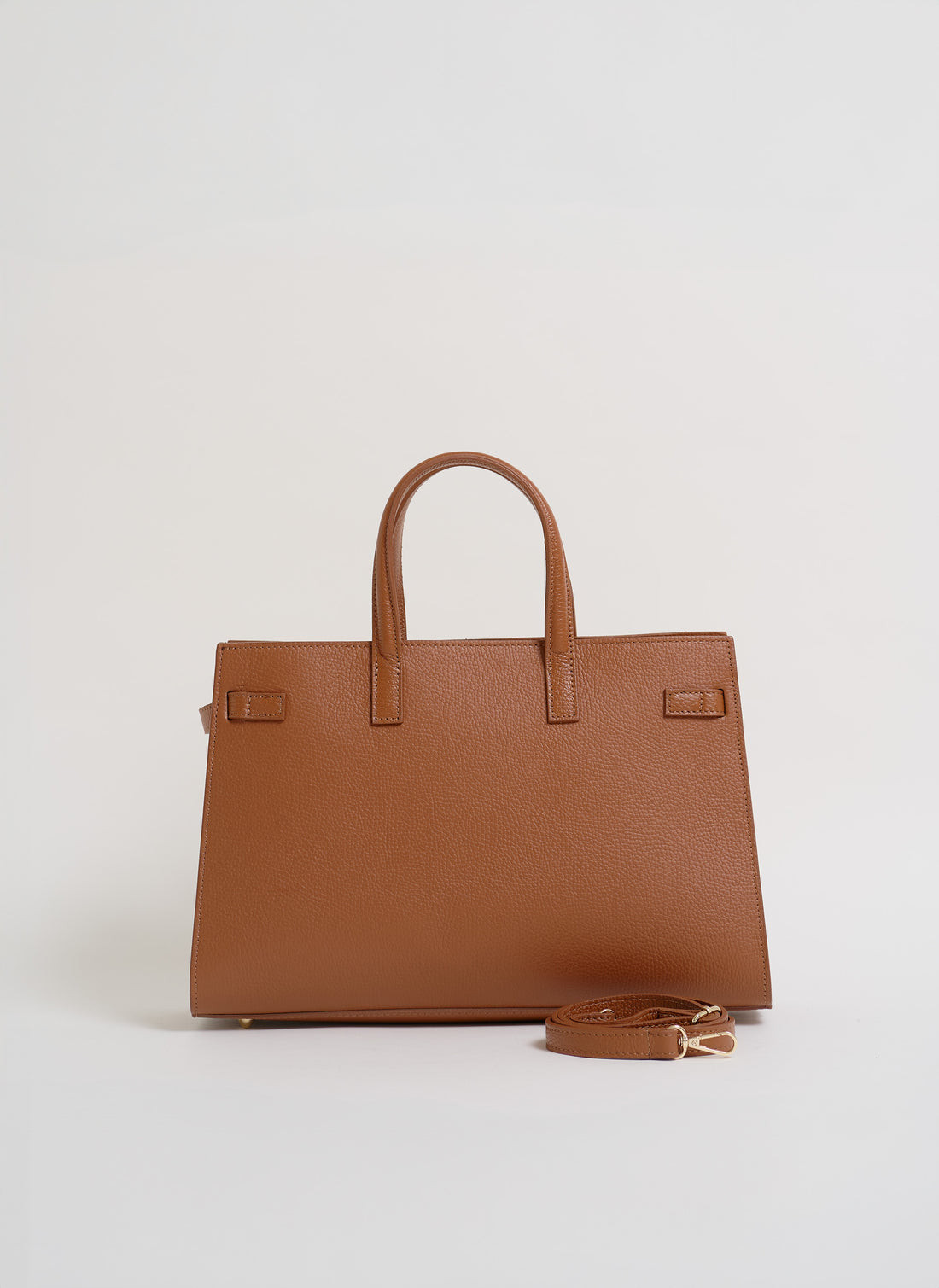 Borsa Sveva in pelle Togo Cuoio - Voemièn