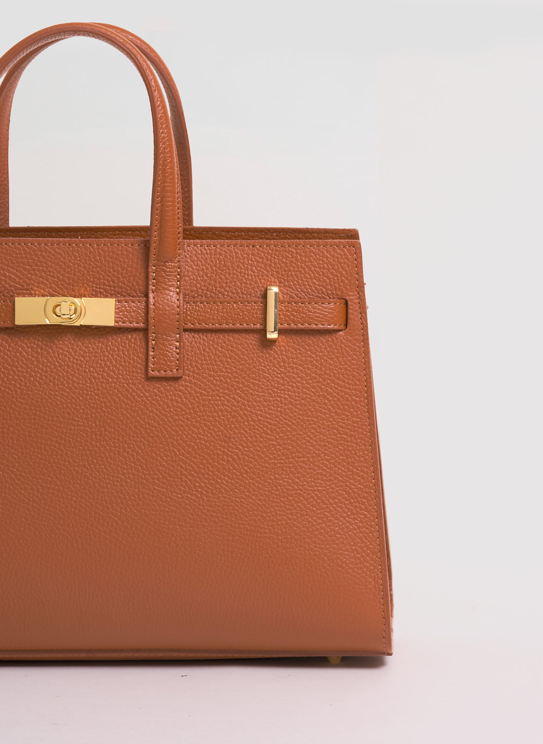 Borsa Sveva in pelle Togo Cuoio - Voemièn