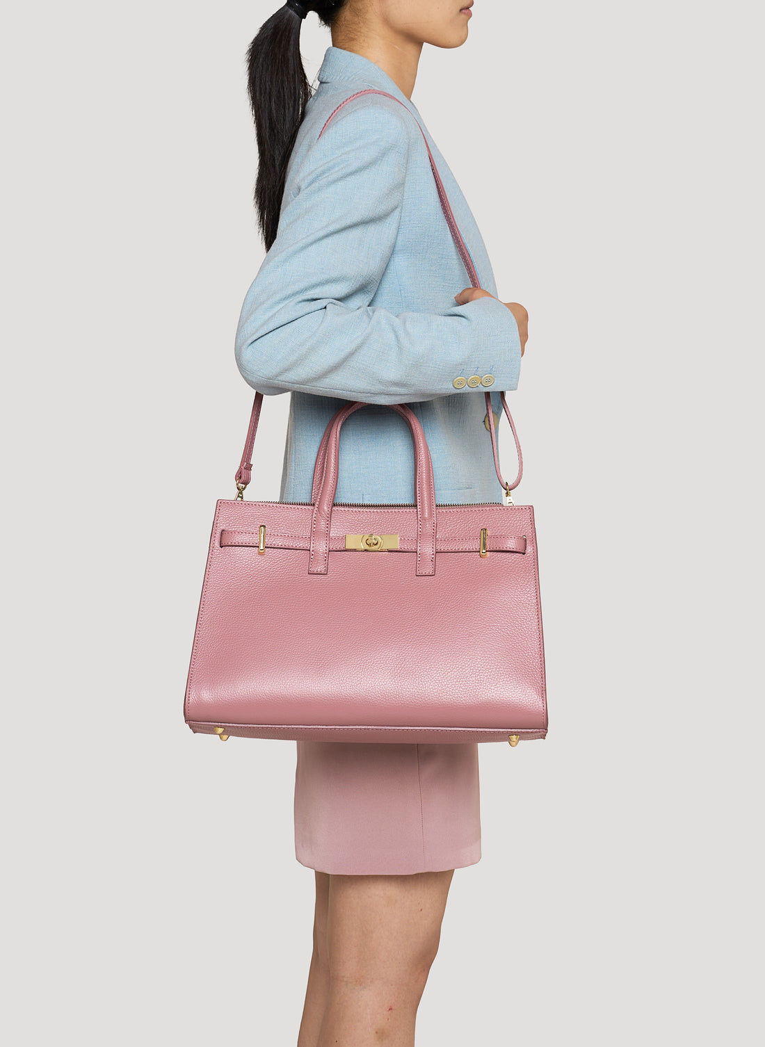 Borsa Sveva in pelle Dollaro Rosa Antico